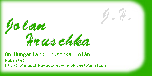 jolan hruschka business card